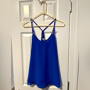 Blue flowy layered camisole